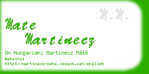 mate martinecz business card